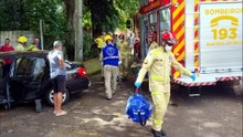 Carro e caminhonete são jogados contra árvore após forte colisão no Parque São Paulo