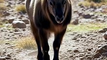 Rare Markhor Searching for Food in Snowy Mountains ❄️