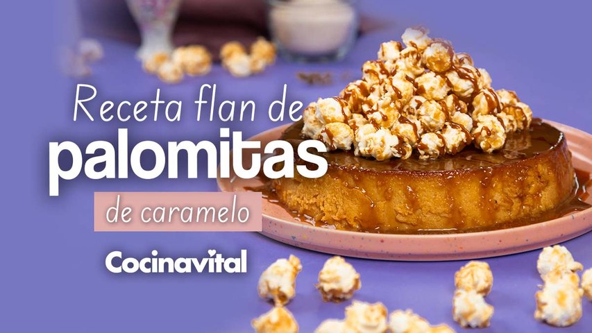 Receta de flan de palomitas de caramelo