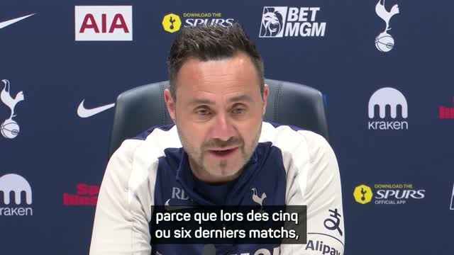 Tottenham - De Zerbi : Nous devons rester humbles