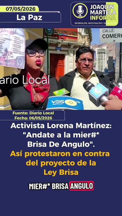 Activista Lorena Martínez: "Andate a la mier#* Brisa De Angulo".