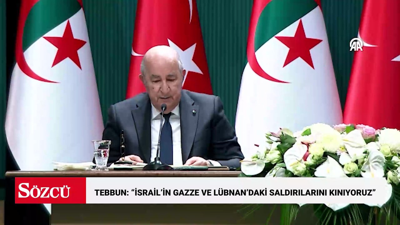 Cezayir Cumhurbaşkanı Tebbun: "İsrail işgalini, Lübnan'a yönelik açık saldırıları ve Gazze Şeridi'ndeki vahşi uygulamalarını kınıyoruz"