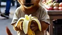 The fruit vendor beats up poor puppy 🐕 for a banana