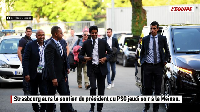 Le président du PSG Nasser al-Khelaïfi présent à la Meinau pour supporter Strasbourg en Ligue Conférence - Foot - Ligue Conférence
