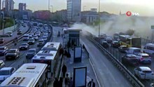 Yolcular tahliye edildi! Yine metrobüs yine yangın