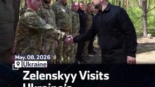 Zelenskyy Visits Ukraine’s Frontline Ahead of Russia Parade