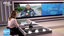 Caminhão da Polícia Militar sai da pista e bate em barranco na BR-277