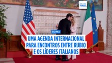 Rubio recebido por Meloni em Roma: conversa foi da guerra do Irão às tarifas de Trump