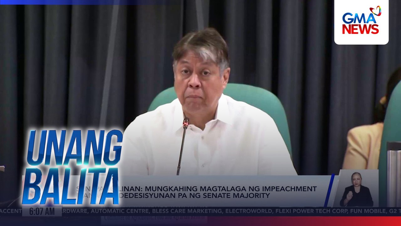 Sen. Pangilinan - Mungkahing magtalaga ng impeachment manager, dedesisyunan pa ng Senate Majority | Unang Balita