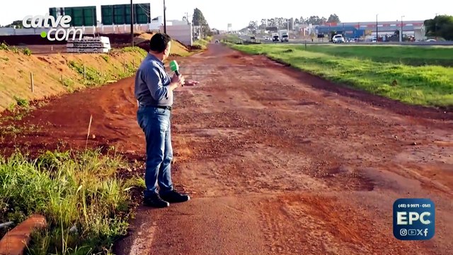 Usuários da marginal da 277 reclamam dos buracos no trecho sem asfalto em Cascavel