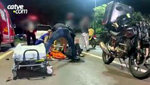 Acidente entre carro e moto na Rua Minas Gerais deixa entregador ferido