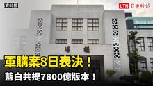 軍購案今表決！藍白共提7800億版本！