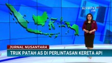 Truk Bermuatan Bata patah as di Perlintasan KA Sukosari Madiun, Perjalanan Kereta Terganggu