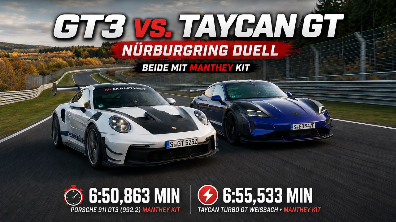 Nürburgring-Nordschleifen Duell: Taycan Turbo GT gegen 911 GT3