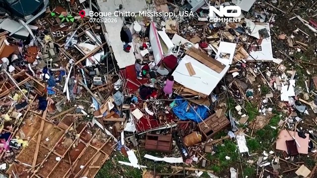 Imágenes aéreas muestran daños generalizados por tornados en Misisipi