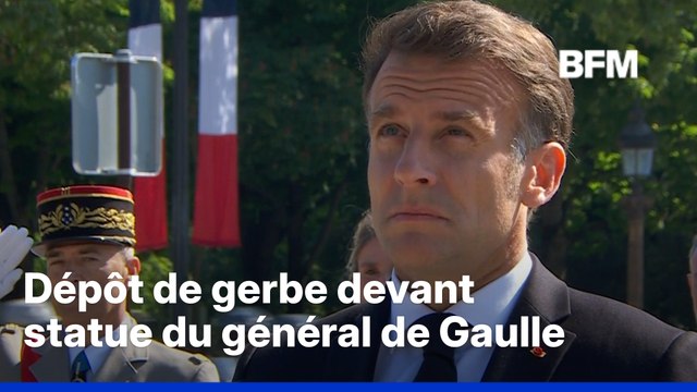 Commémorations du 8-Mai: Emmanuel Macron a déposé une gerbe devant la statue du général de Gaulle