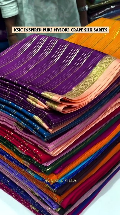 KSIC Inspired salari Designe Pure Mysore Crape Silk Sarees in India