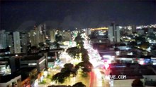 Sequência de raios "ilumina" céu de Cascavel antes da chegada da chuva