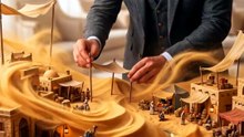 Golden Sandstorm Caravan City | Tiny World Factory Studio