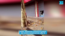 Robo, destrozos y bronca a pasos del centro comercial de calle 12