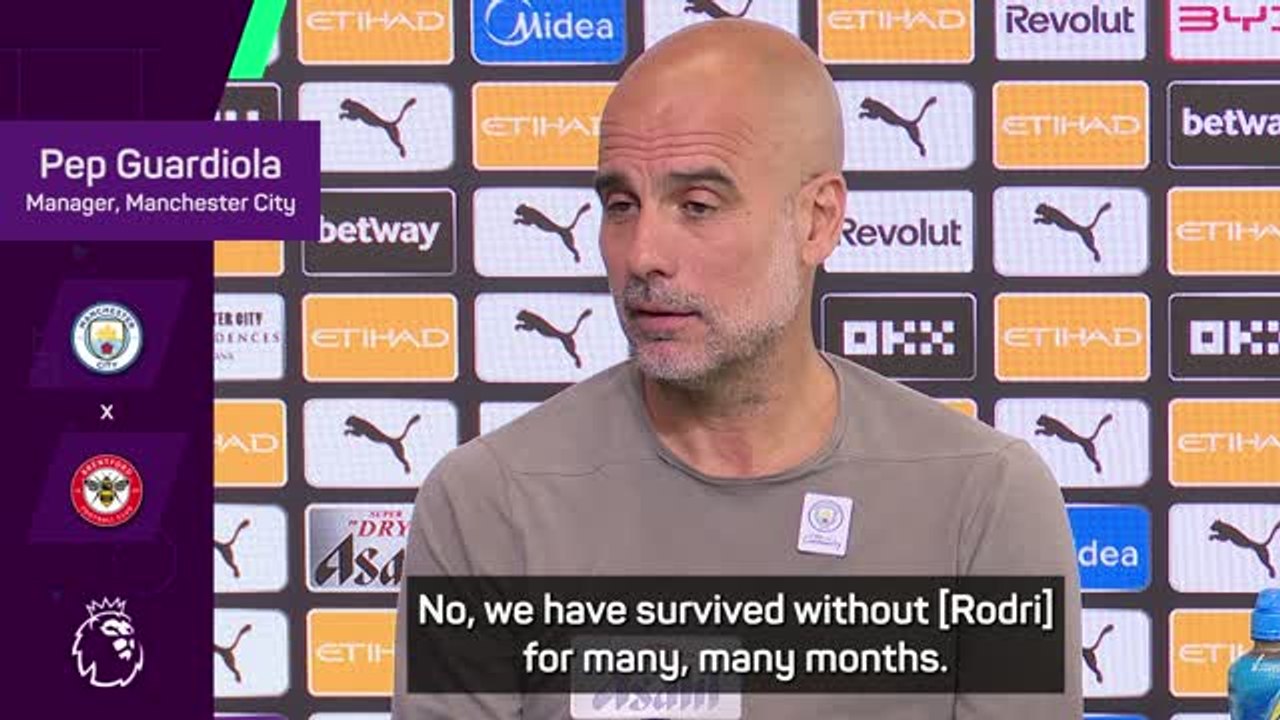 Guardiola gives an update on Rodri's fitness ahead of Brentford clash
