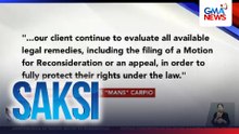 Asawa ni VP Sara Duterte, pinag-aaralan ang lahat ng legal na hakbang matapos maibasura ang kanyang petisyon para pigilan ang pag-release ng kanyang tax records | Saksi