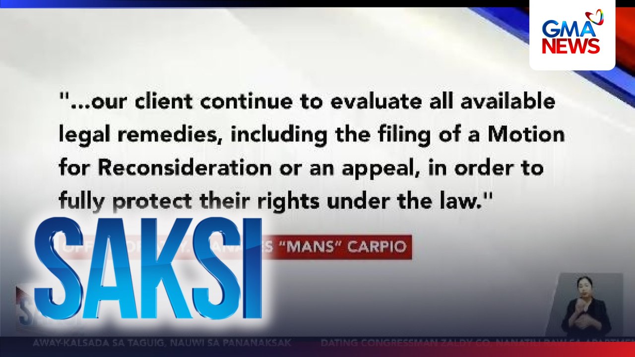 Asawa ni VP Sara Duterte, pinag-aaralan ang lahat ng legal na hakbang matapos maibasura ang kanyang petisyon para pigilan ang pag-release ng kanyang tax records | Saksi