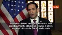 Rubio: Inaccettabile tentativo dell'Iran di controllare acque internazionali SOTT