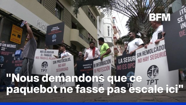 Manifestation aux Îles Canaries contre l’arrivée du MV Hondius, touché par un foyer d'hantavirus