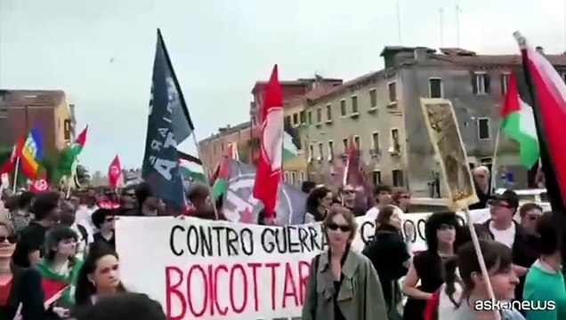 A Venezia la protesta contro la presenza di Israele alla Biennale