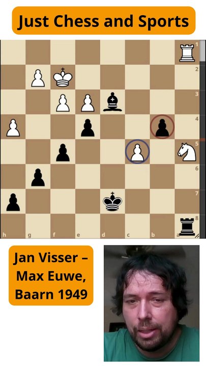 Max Euwe sacrifica la calidad y vence a Visser (1949)