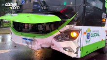 Carro e ônibus batem no bairro Santo Onofre em Cascavel