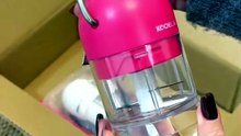 Manual Food Chopper, 3-Blade Stainless Steel Garlic Mincer