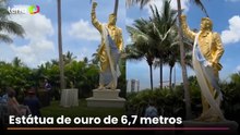Estátua de ouro de Trump é inaugurada nos EUA em cerimônia liderada por pastor