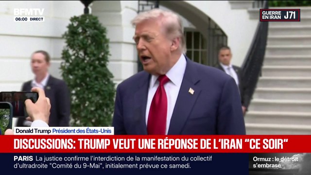 Guerre au Moyen-Orient: Donald Trump attend incessamment une réponse de l'Iran à sa dernière proposition de paix