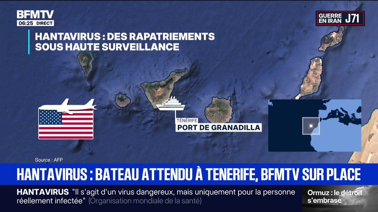 Hantavirus: le navire de croisière MV Hondius doit arriver ce dimanche à Tenerife, aux Canaries