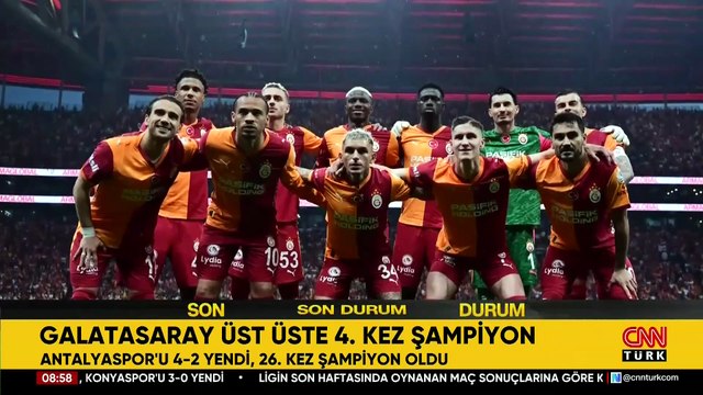 GALATASARAY 4-2 ANTALYASPOR MAÇ ÖZETİ | Aslan üst üste 4. kez şampiyon!