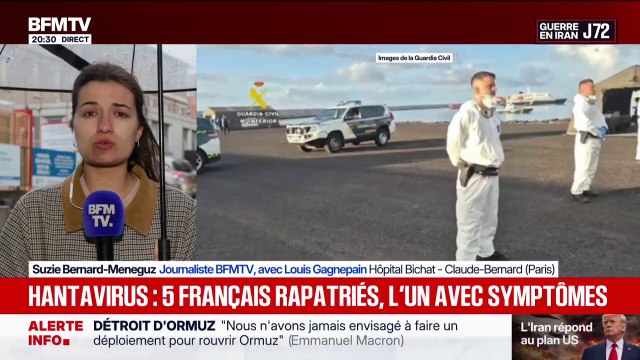 Hantavirus: un des cinq Français rapatriés ce dimanche en France présente des symptômes