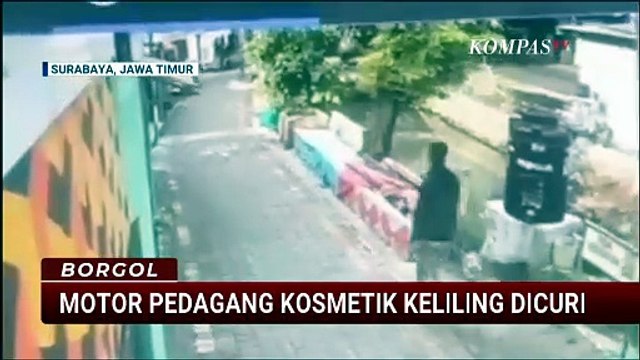 Terekam CCTV! Aksi Maling Gasak Motor Pedagang Kosmetik Keliling di Surabaya | BORGOL