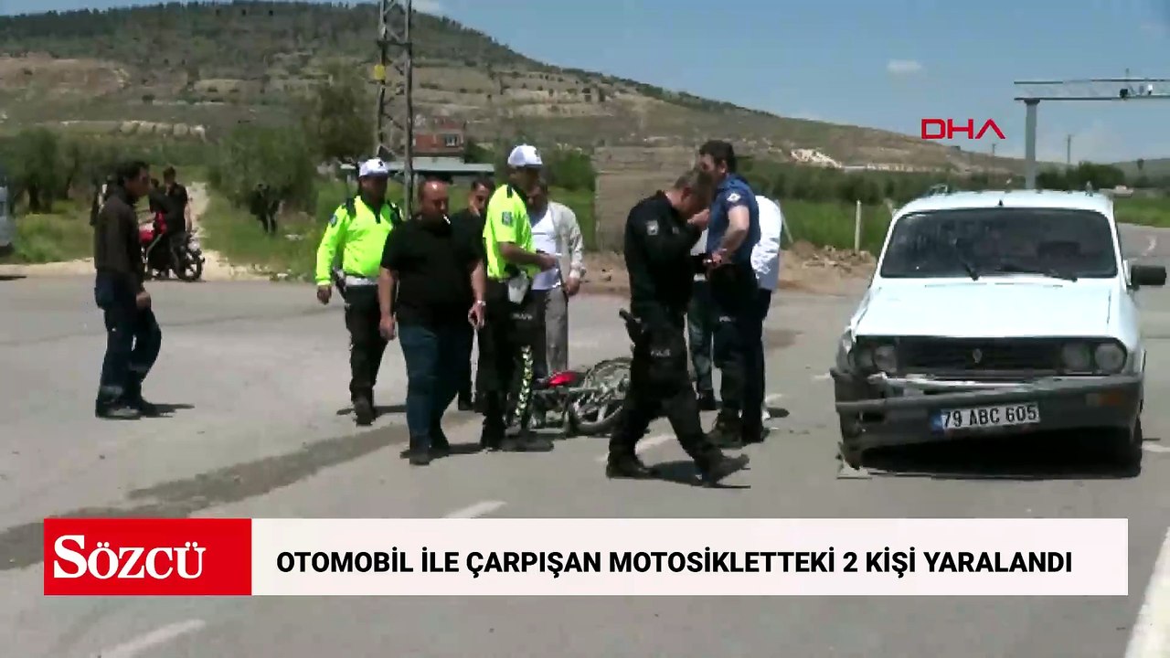 Kilis’te otomobil ile çarpışan motosikletteki 2 kişi yaralandı