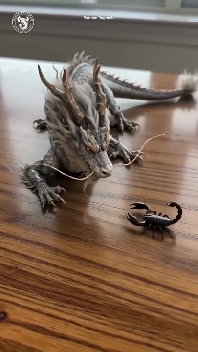 The tiny dragon tried SO hard to act brave around the fake scorpion 🦂🐉 Then it jumped back after touching it once 😭🔥 That offended stare at the end killed me 💀