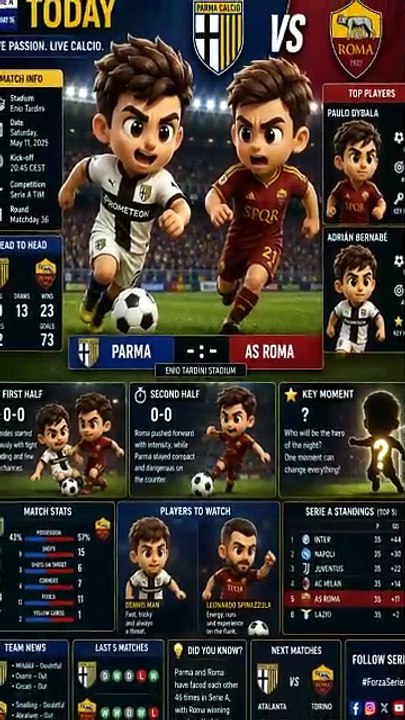 Parma Calcio 1913 vs AS Roma ⚽🔥
