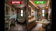 Would you use this bathroom after the transformation? 😳✨  From abandoned and broken 🚿 to modern luxury 🛁🔥