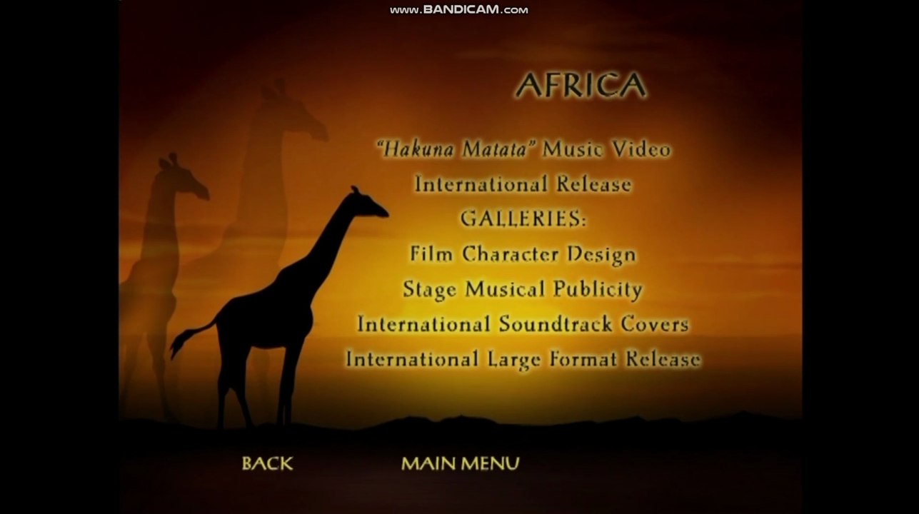 The Lion King DVD Menu Walkthrough Disc 2