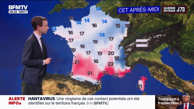 De la pluie de la Bourgogne jusqu'au nord de la Nouvelle-Aquitaine et des éclaircies sur le reste du pays, avec des températures comprises entre 14°C et 20°C... La météo de ce lundi 11 mai