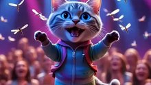 Cutest Cat Performance Ever 😻🎭✨  Dragonfly & Butterfly Audience 🦋🐉🍍