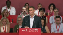 La reacción de Page al final de la intervención de Pedro Sánchez
