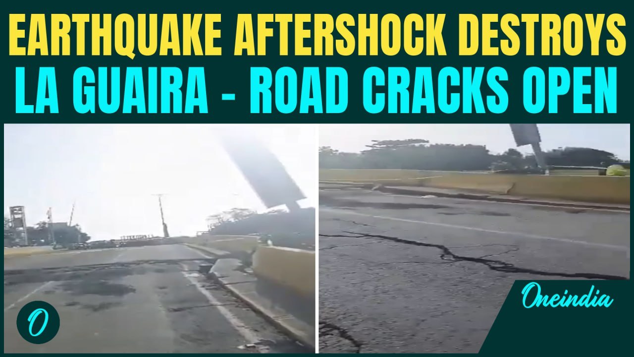 Venezuela Earthquake La Guaira ON CAM HORROR: Roads Crack Open, Bridge DESTROYED