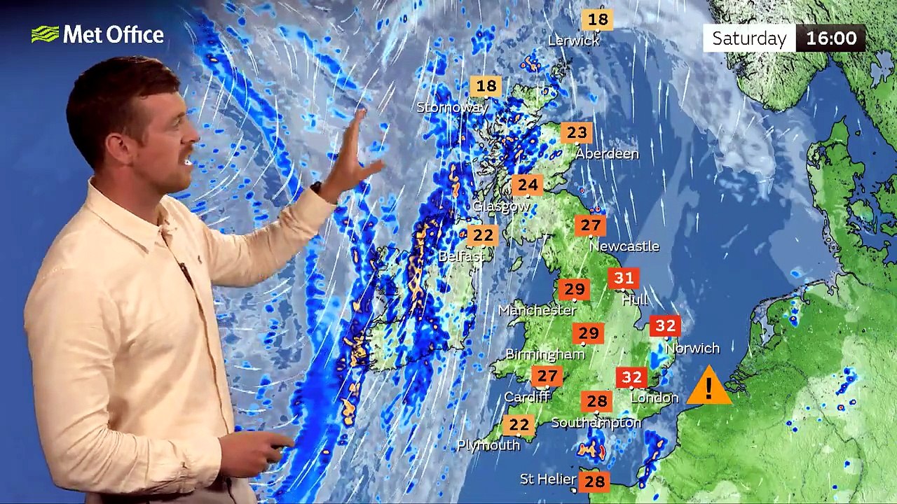 Met Office Saturday Afternoon Weather Forecast 27/06/2026