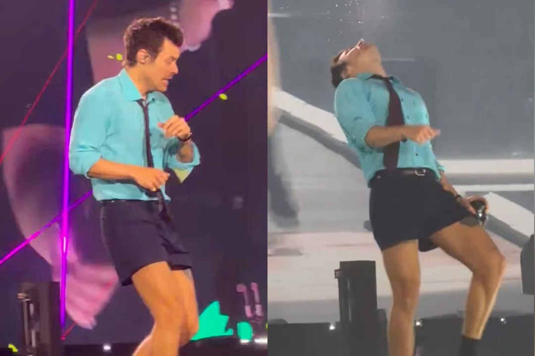 Harry Styles scares fans after choking on water during Wembley Stadium concert